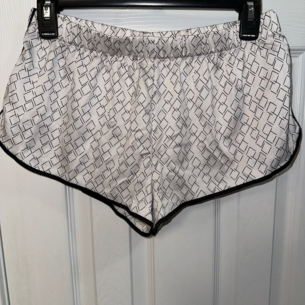 Victoria's Secret Black and White Satin Sleep Shorts